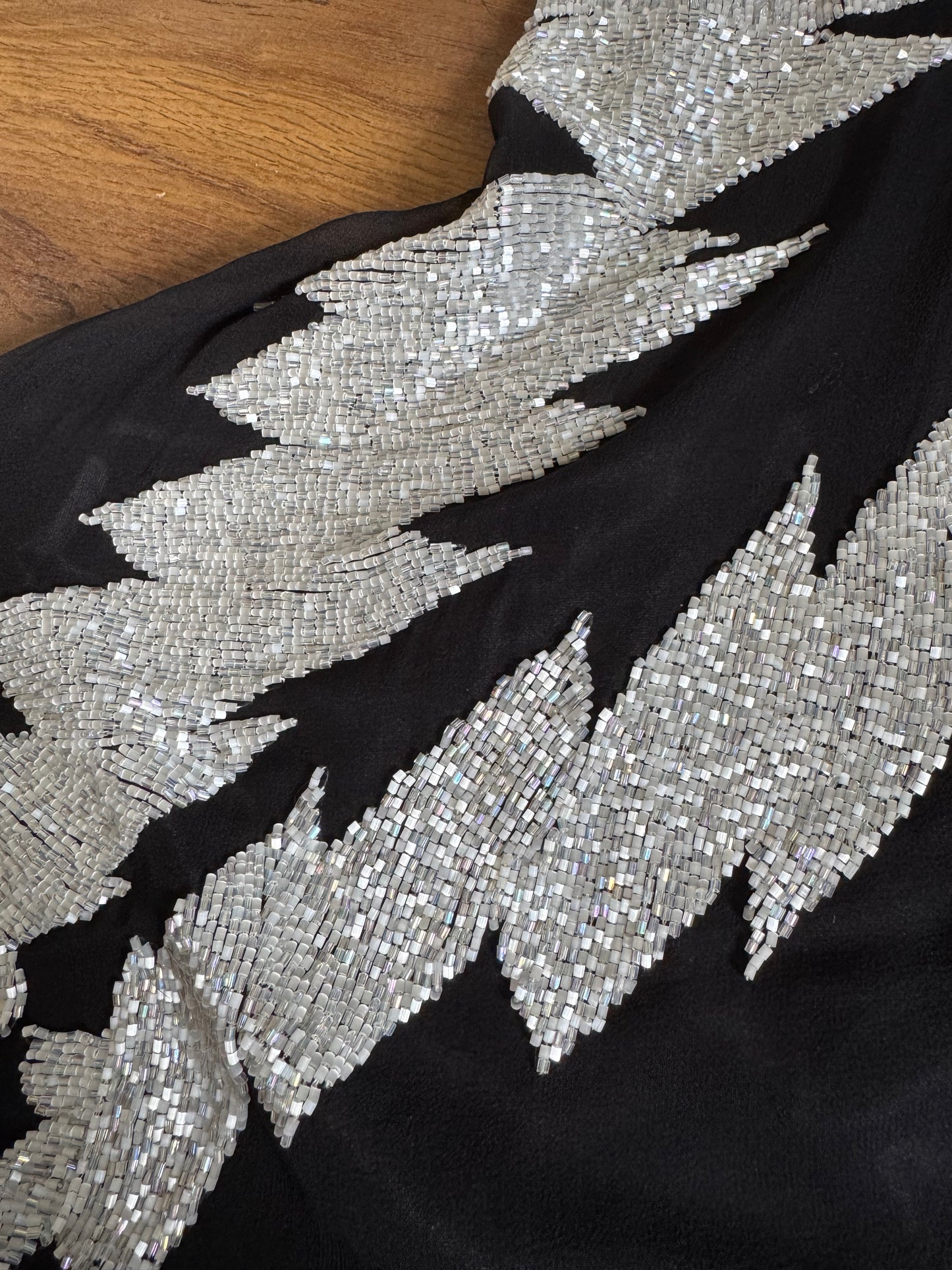 Black & white beaded evening dress uk 10
