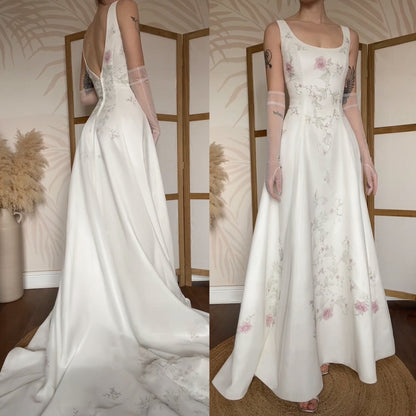 Dante ivory floral a-line wedding dress uk 14