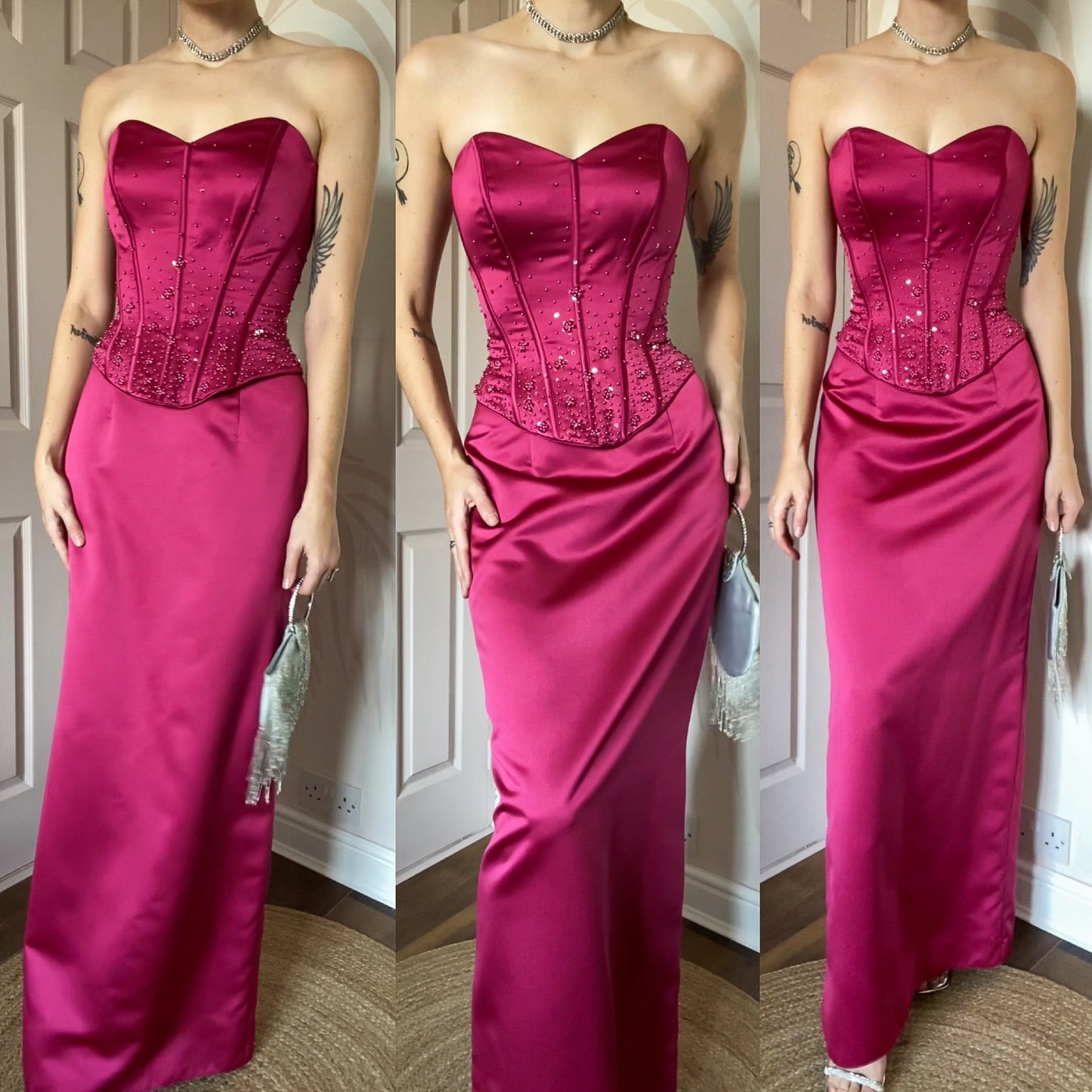 Hilary Morgan pink 2 piece prom set UK 12