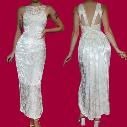Silky white Jessica McClintock petite wedding dress UK 8