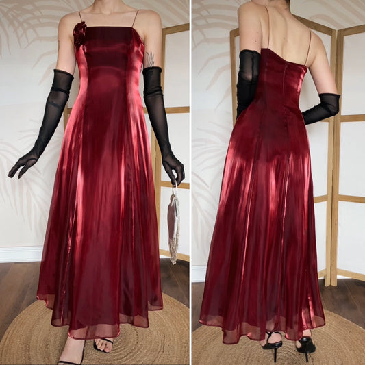 Red Debut silky a-line gown UK 6 & 8 available