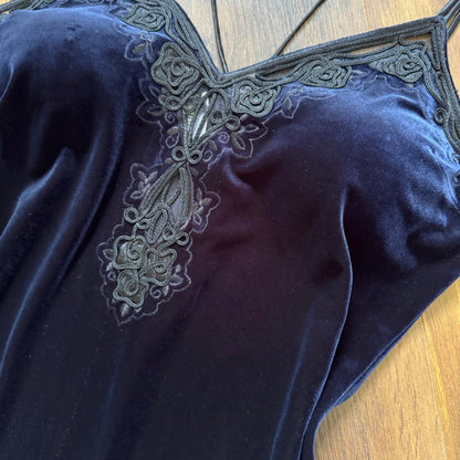 Emma Somerset navy velvet evening dress uk 14