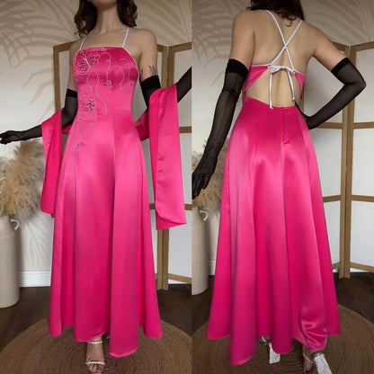 Dynasty fuchsia prom dress & shawl uk 10