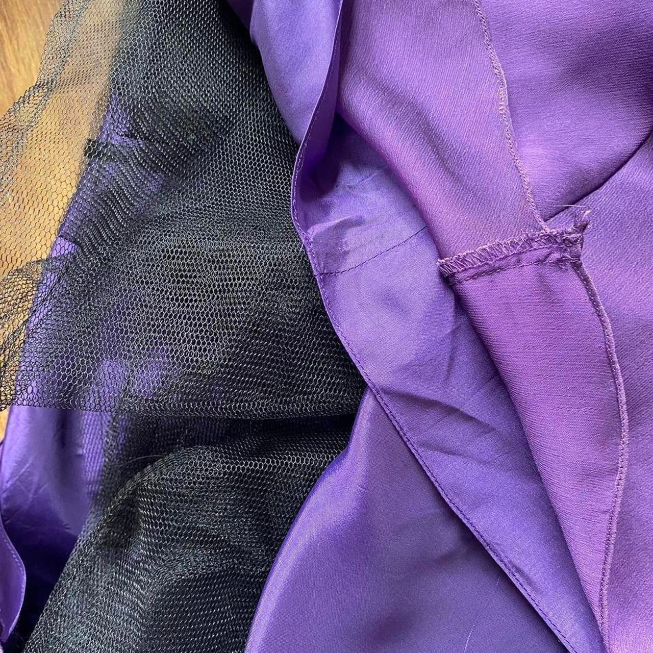 Purple Niki Livas strapless layered gown uk 12