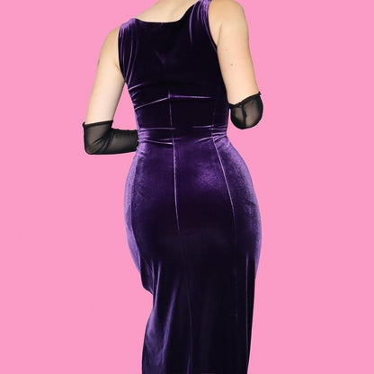 Laura Ashley purple stretch dress UK 16-18