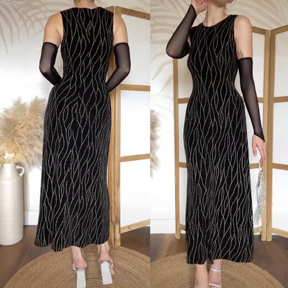 Ronni Nicole black stretchy maxi dress uk 10/12