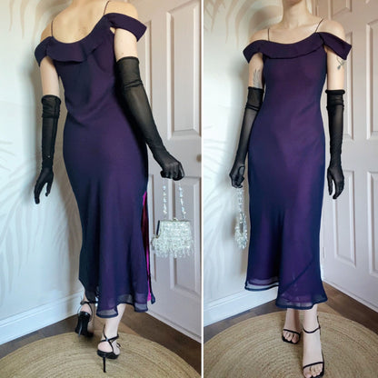 Cold shoulder slip evening dress UK 10