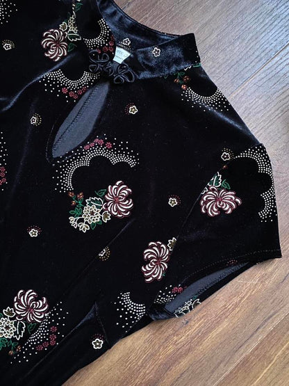 Charlotte Halton black velvet 90s dress uk 12