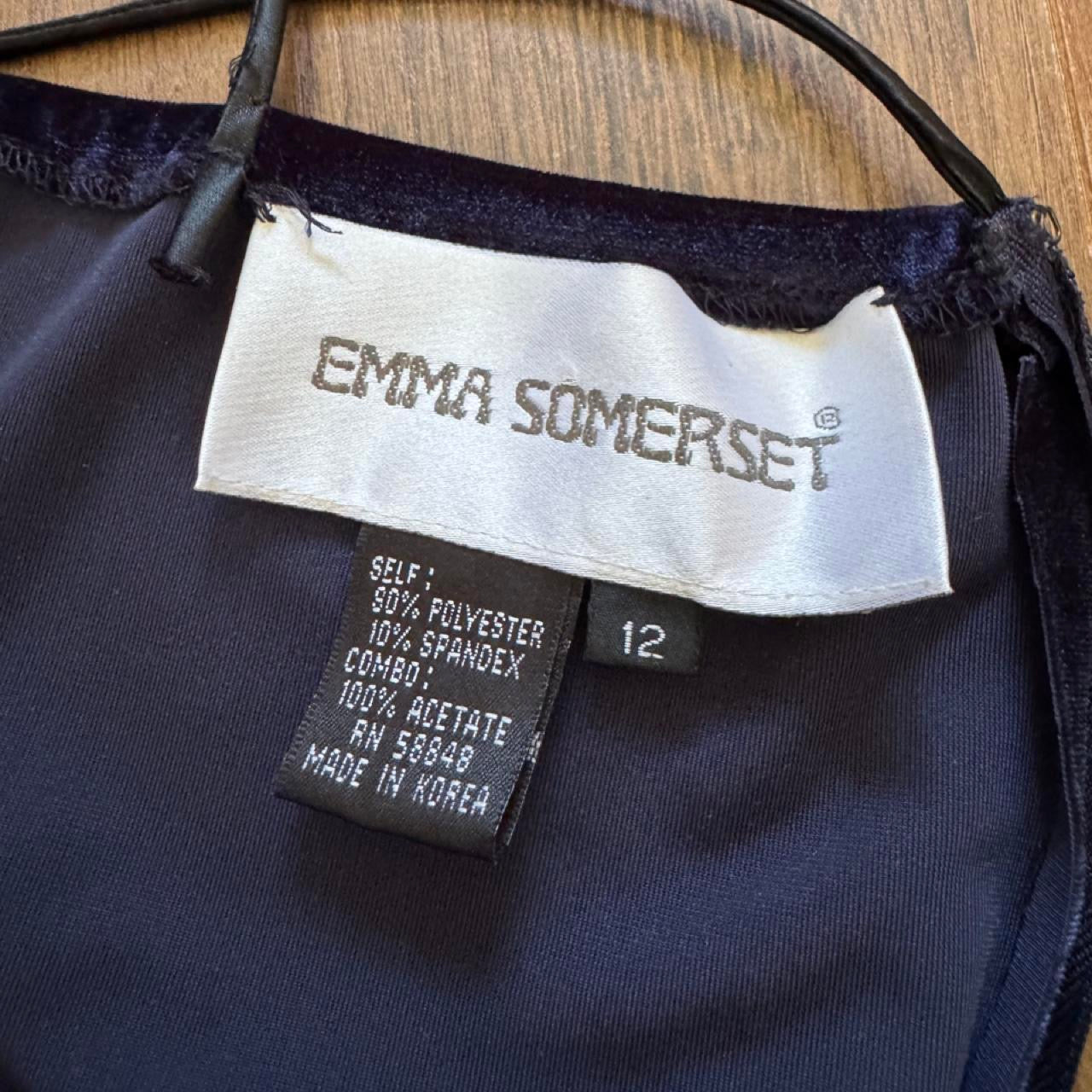 Emma Somerset navy velvet evening dress uk 14