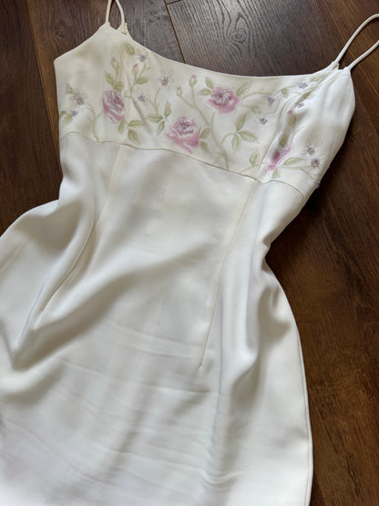 Elegant ivory wedding dress & shawl uk 10-12