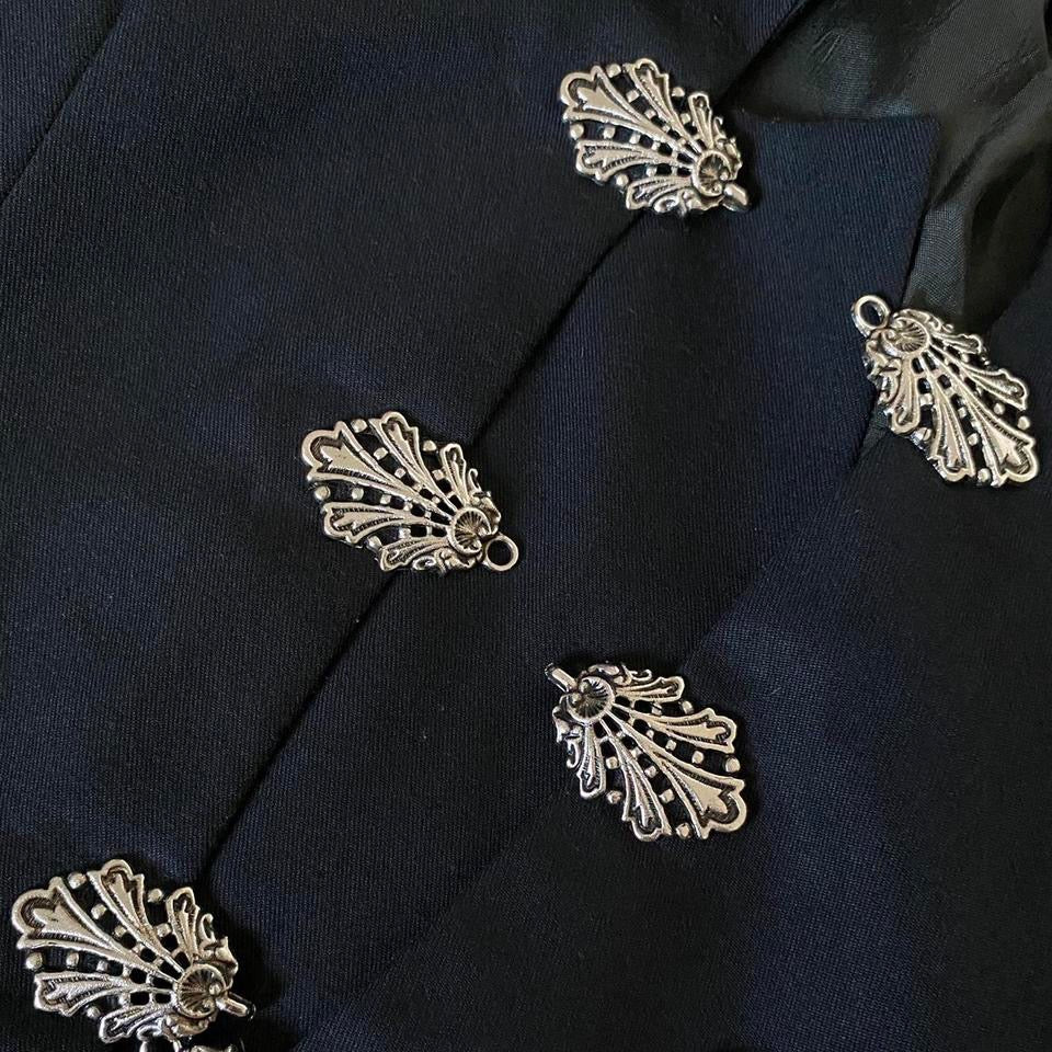 Black fitted detail evening jacket UK 10