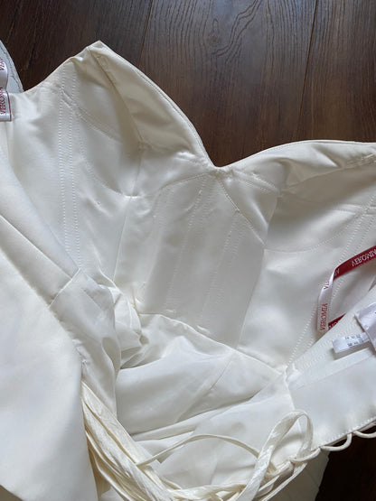 Draped strapless Veromia wedding gown UK 12