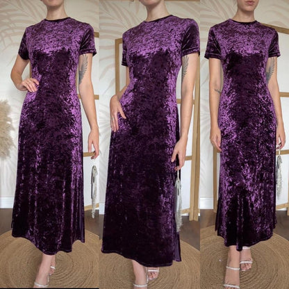 Karen Kane purple velvet petite dress uk 12
