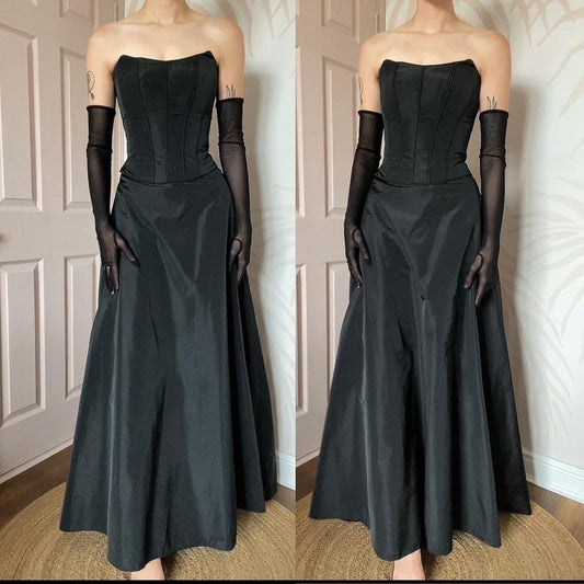 Black John Charles 2 piece corset & skirt set UK 6/8