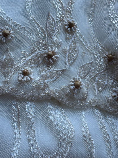 Warm ivory lace fishtail wedding dress uk 10
