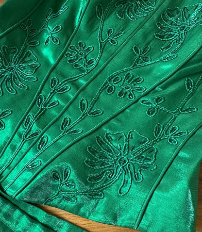 Forest green shimmery 3-piece prom set uk 12