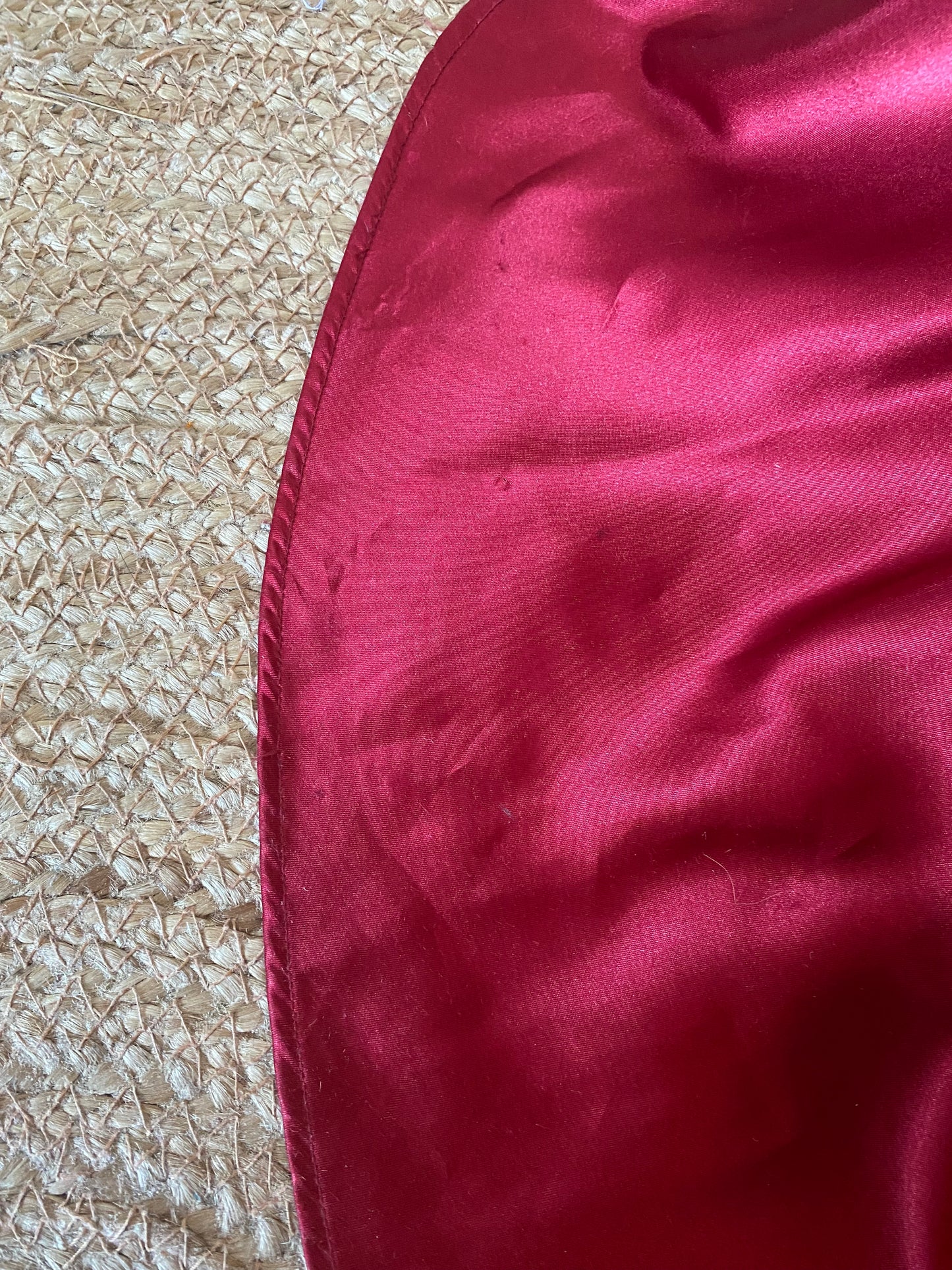 Niki Livas red satin beaded evening gown uk 10