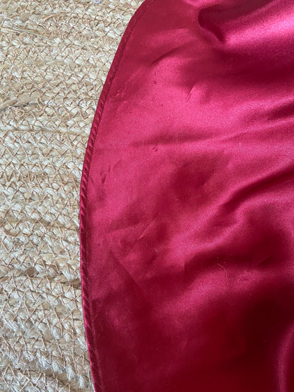 Niki Livas red satin beaded evening gown uk 10