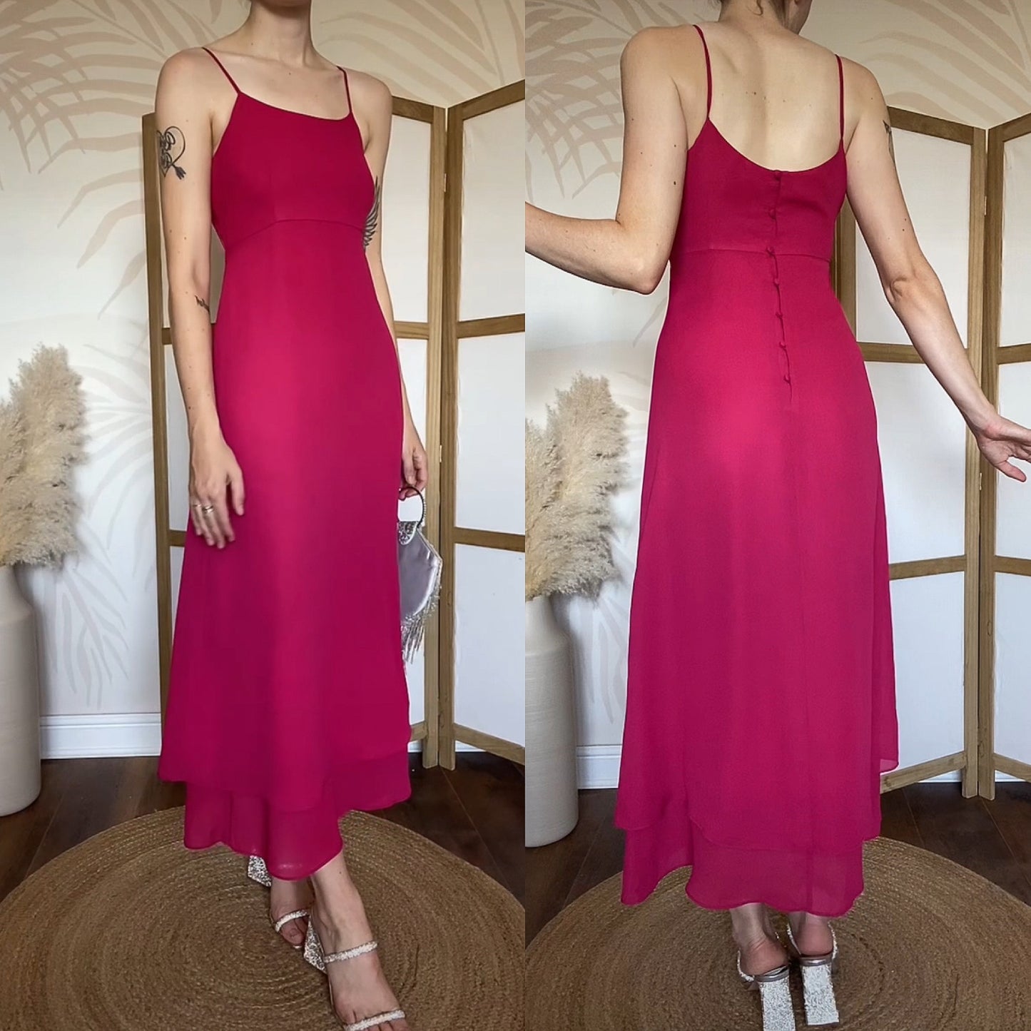 Pink Principles chiffon summer dress uk 12
