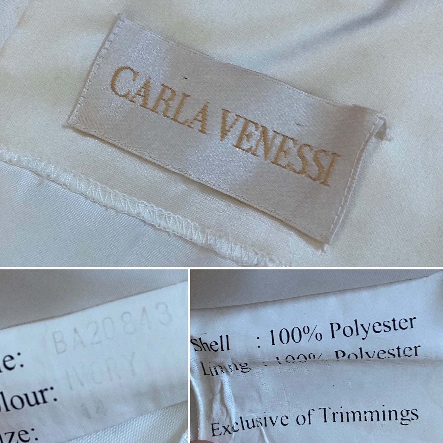 Ivory Carla Venessi wedding dress uk 10