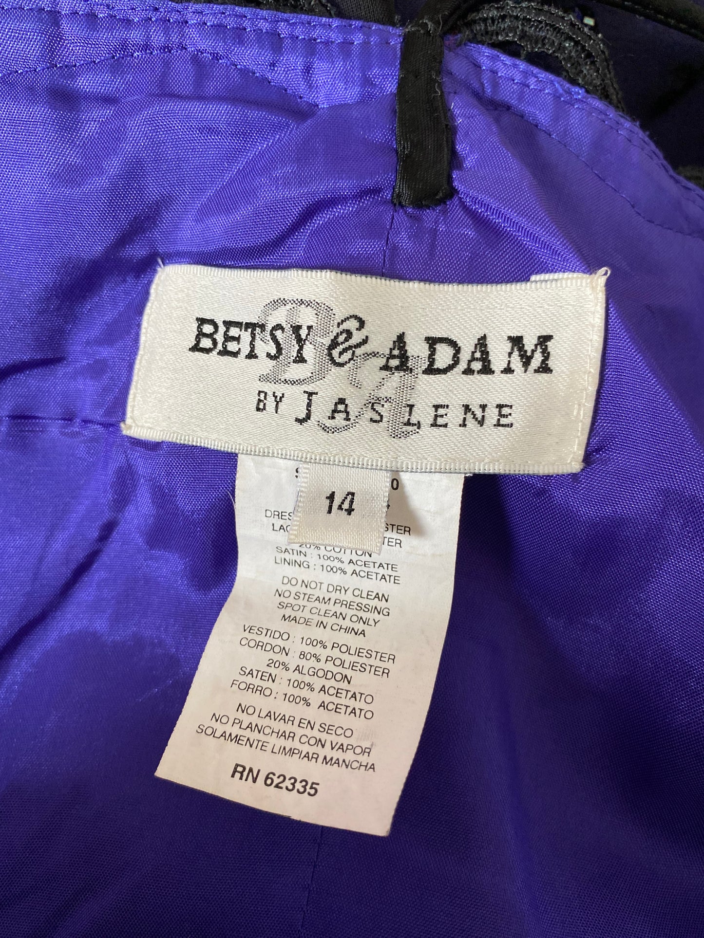 Purple glittery floral beaded evening prom dress UK 14