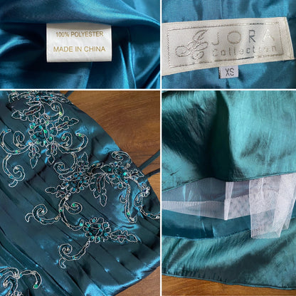 Shimmery blue fit & flare prom dress uk 8-10