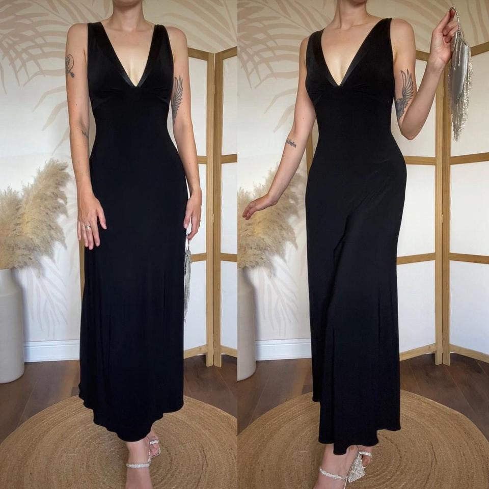 Laundry 90s black stretch evening dress uk 8