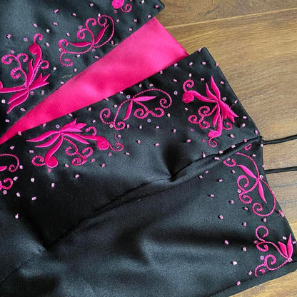Niki Livas black & pink a-line prom dress uk 12