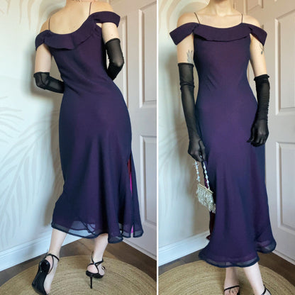 Cold shoulder slip evening dress UK 10