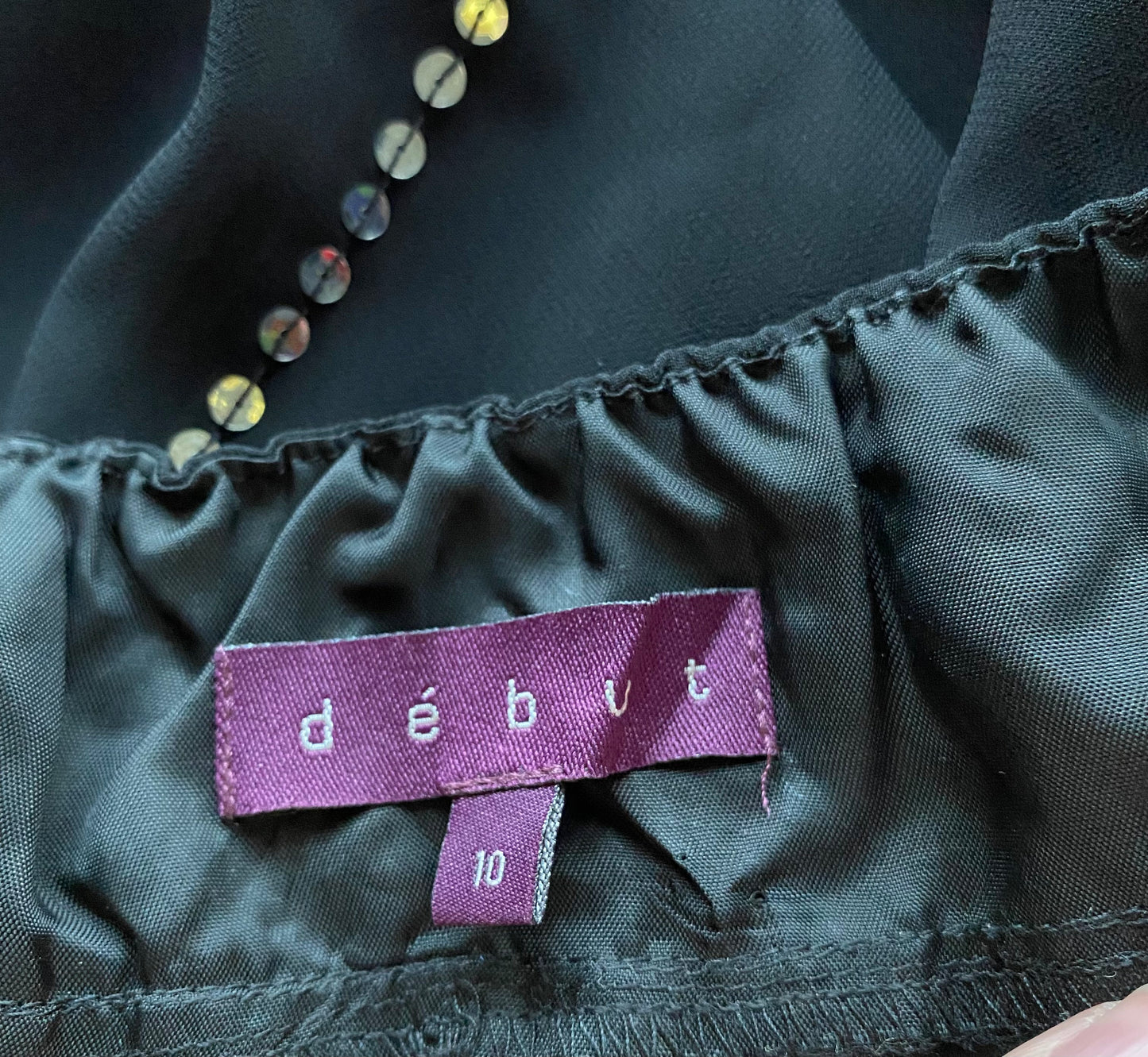 Black chiffon halter-neck midi dress UK 10