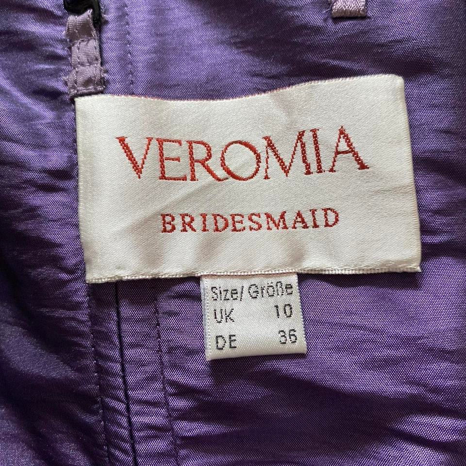 Purple vintage strapless a-line evening gown UK 8-10