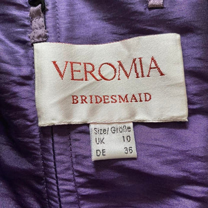 Purple vintage strapless a-line evening gown UK 8-10