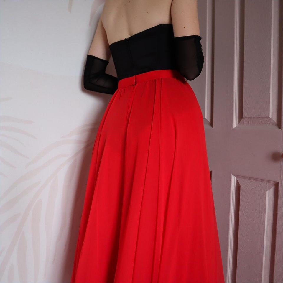 Frank Usher red flared skirt UK 8
