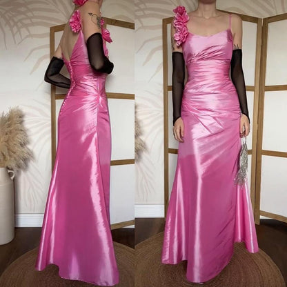 Pink Veromia taffeta draped prom dress uk 12-14
