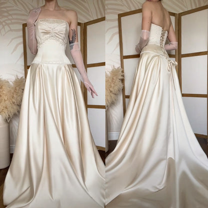 Ivory Maggie Sottero strapless a-line vintage wedding dress uk 10