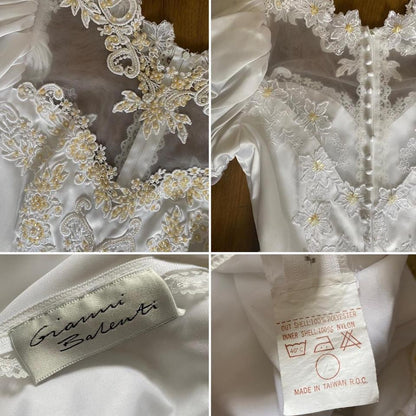 White 80s satin wedding dress uk 10-12