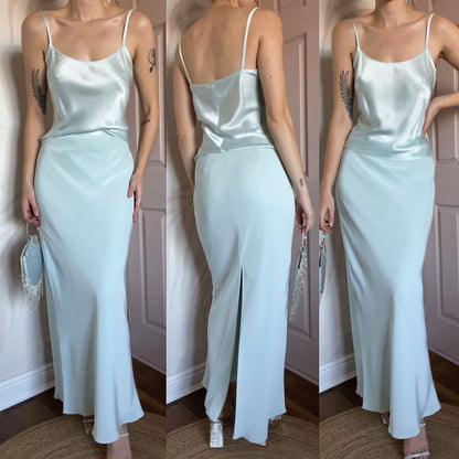 Baby blue Dusk 3 piece evening suit UK 10