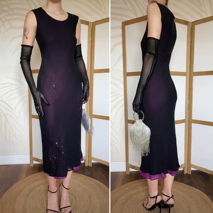 Laura Ashley 100% silk slip midi dress uk 10