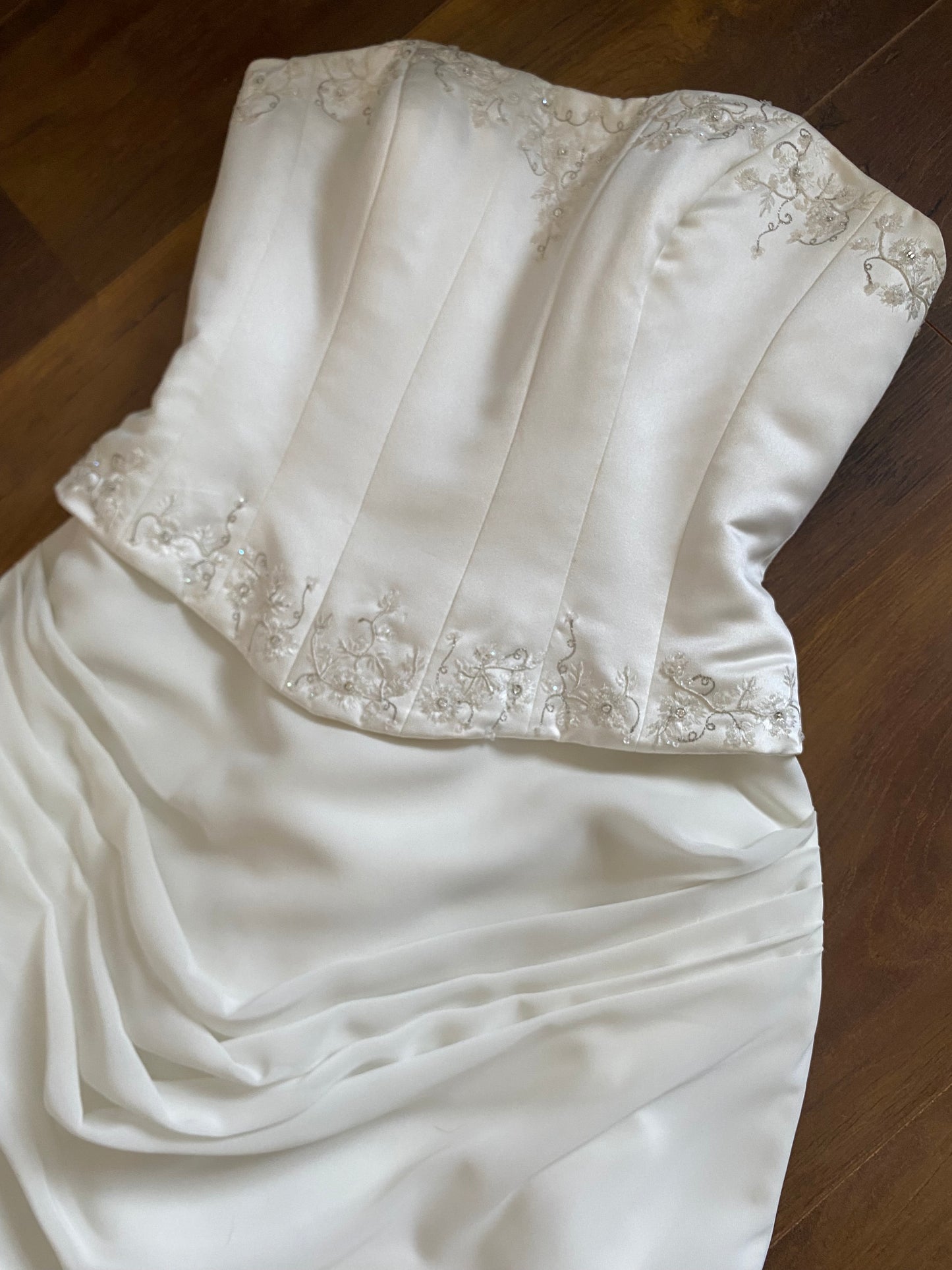 Ivory strapless Sincerity Bridal wedding dress uk 12