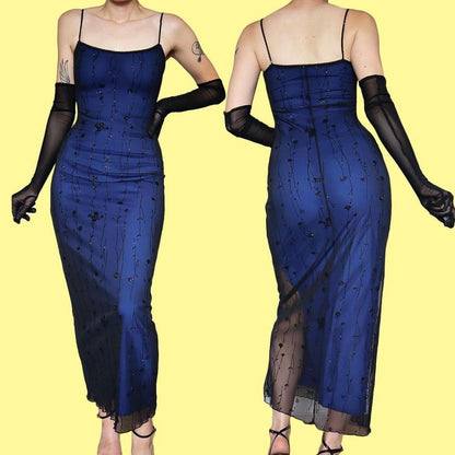 West One blue glitter stretch bodycon dress UK 10