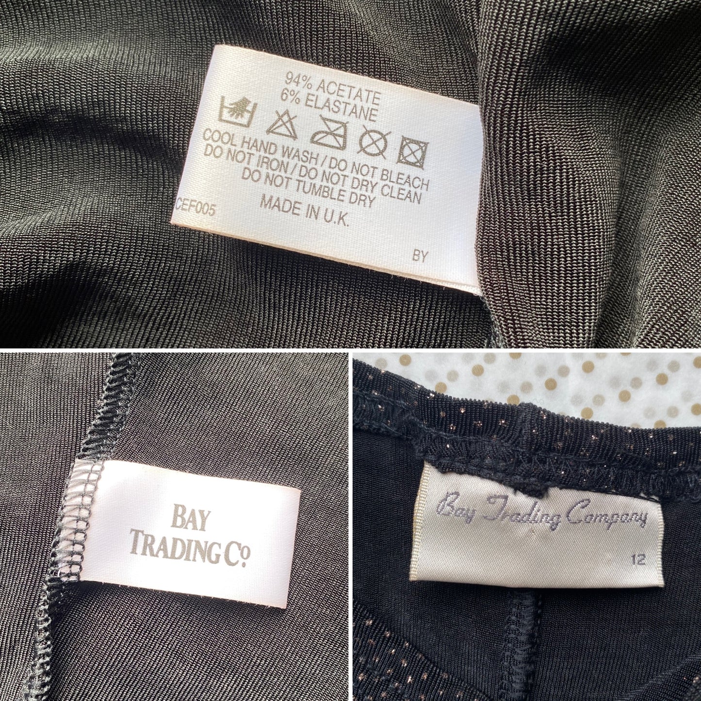 Black glittery stretch 90s evening dress UK 12