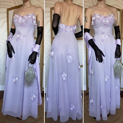 Christine Elizabeth lilac evening dress & shawl UK 12