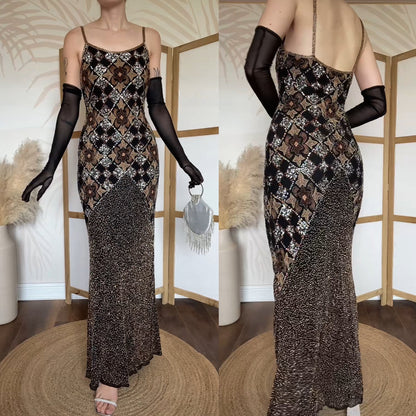 Aftershock silk beaded & sequin evening dress uk 12
