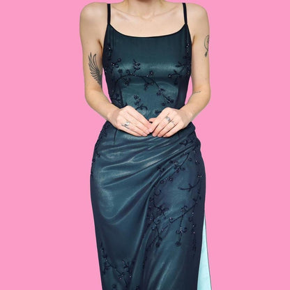 Blue Debut beaded evening dress UK 16