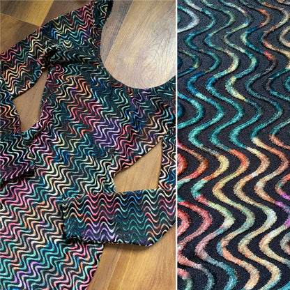 Colourful velvet long sleeve bodycon dress uk S/8-10