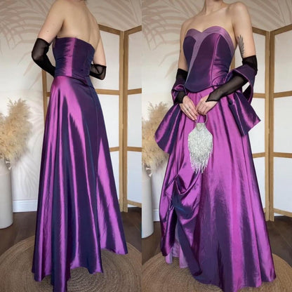 Purple taffeta 3-piece prom set uk 14