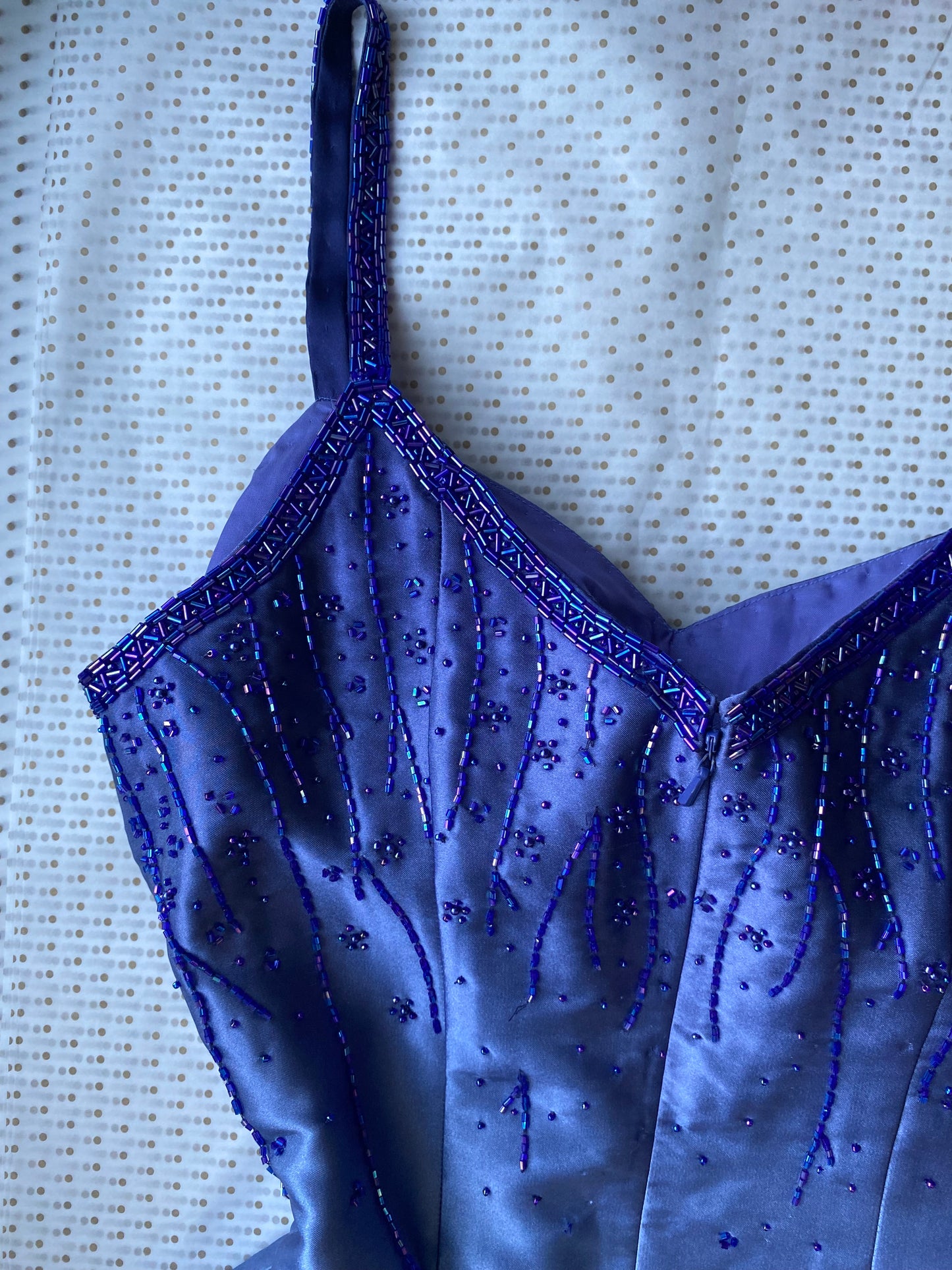 Yve London blue ombré beaded fitted prom dress UK 10