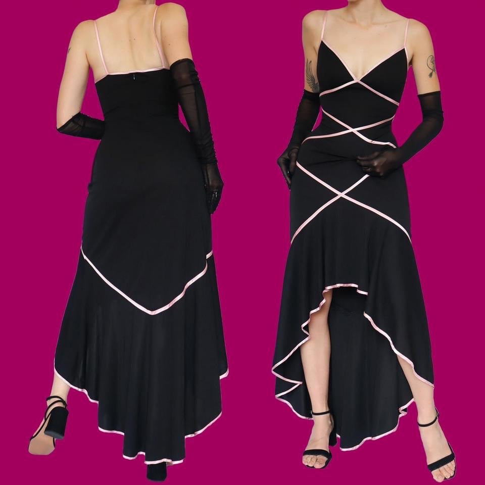 Black & pink evening dress UK 10