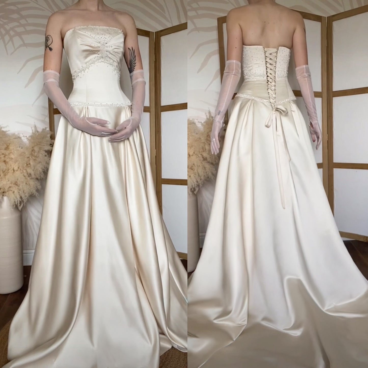 Ivory Maggie Sottero strapless a-line vintage wedding dress uk 10