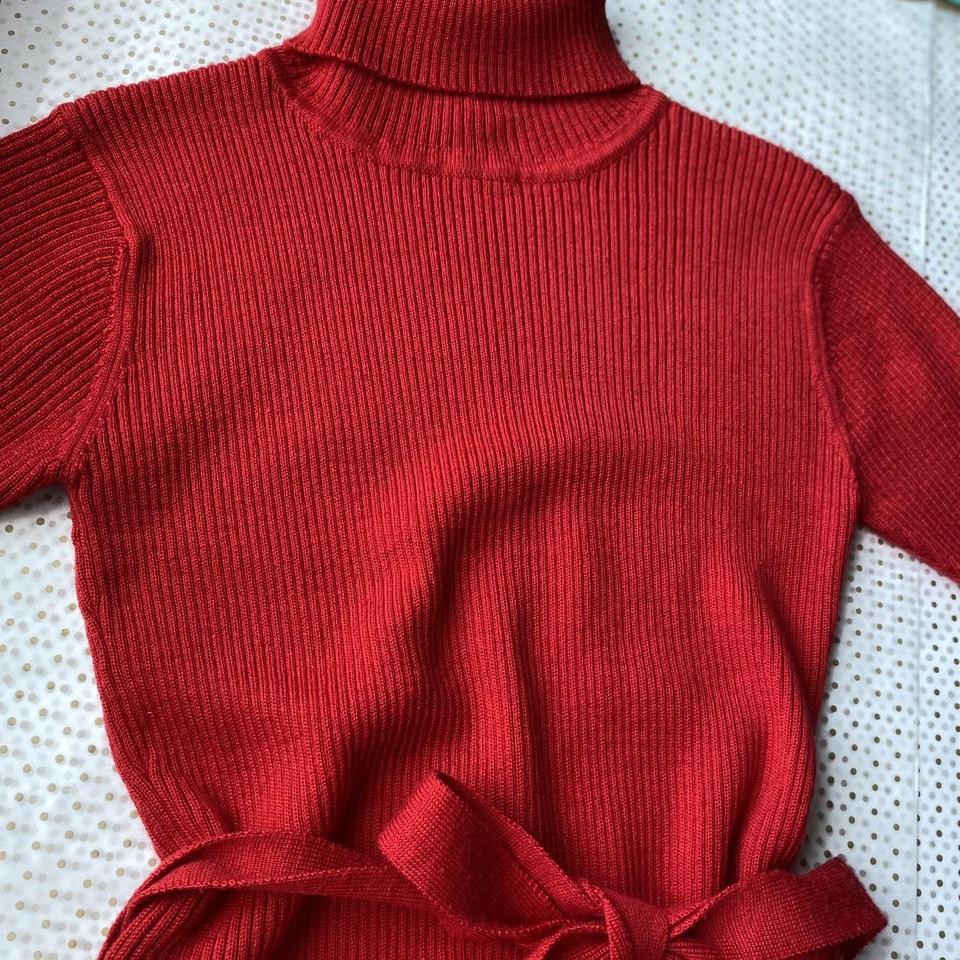 Images red high neck knit mini dress UK 8-10/S